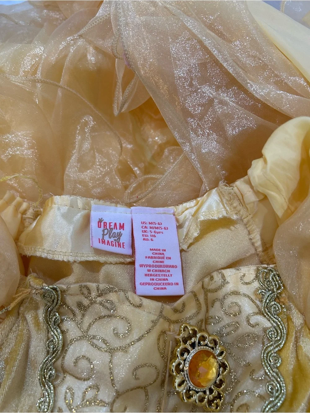 Dream Play Imagine Disney Belle Princess Inspired Ball Gown Kids Costume Dress